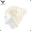 Mode-Creme-Dame Winter-Kabel Jacquard-Hut